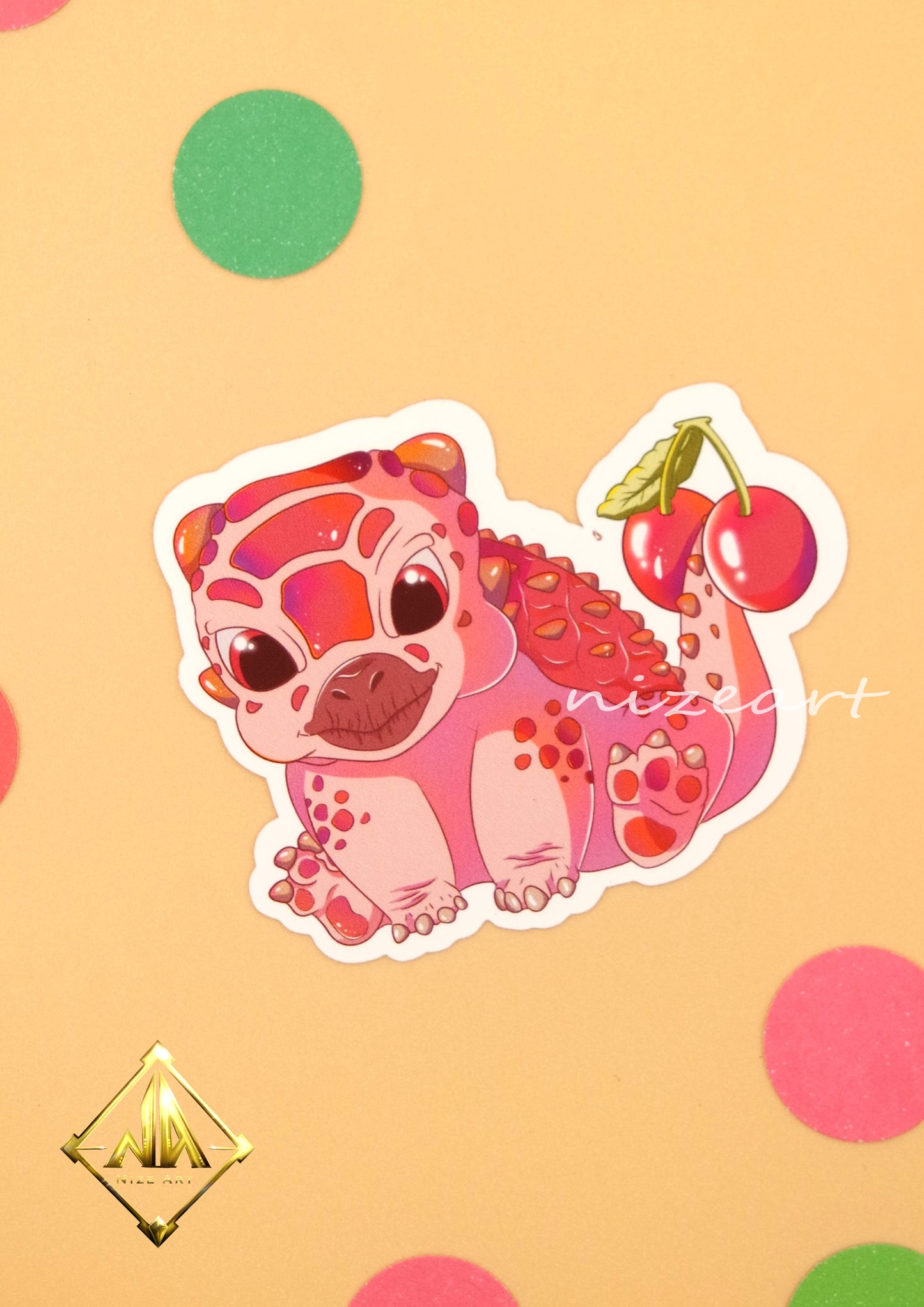 Früchte Dino Sticker Set