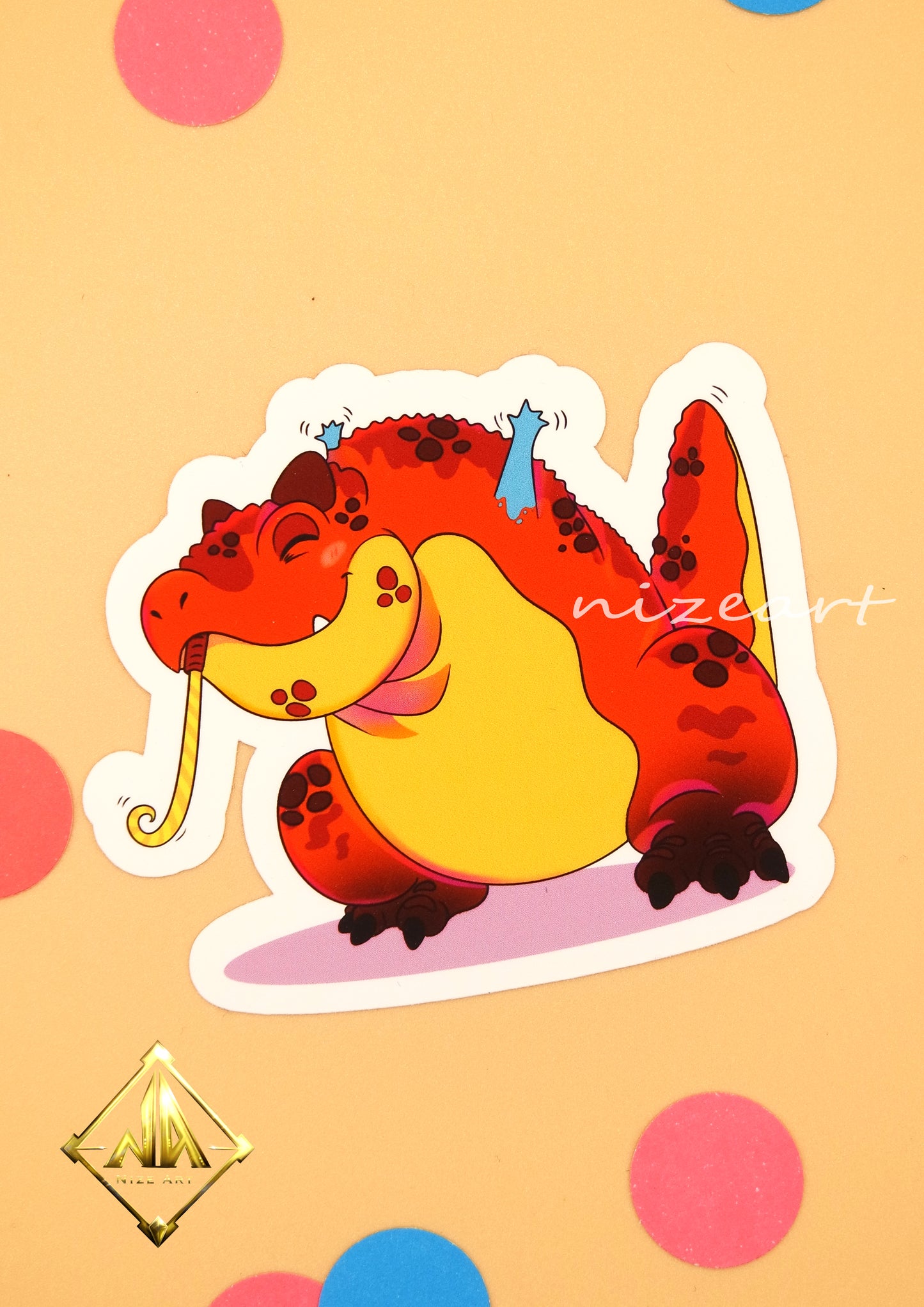 Früchte Dino Sticker Set