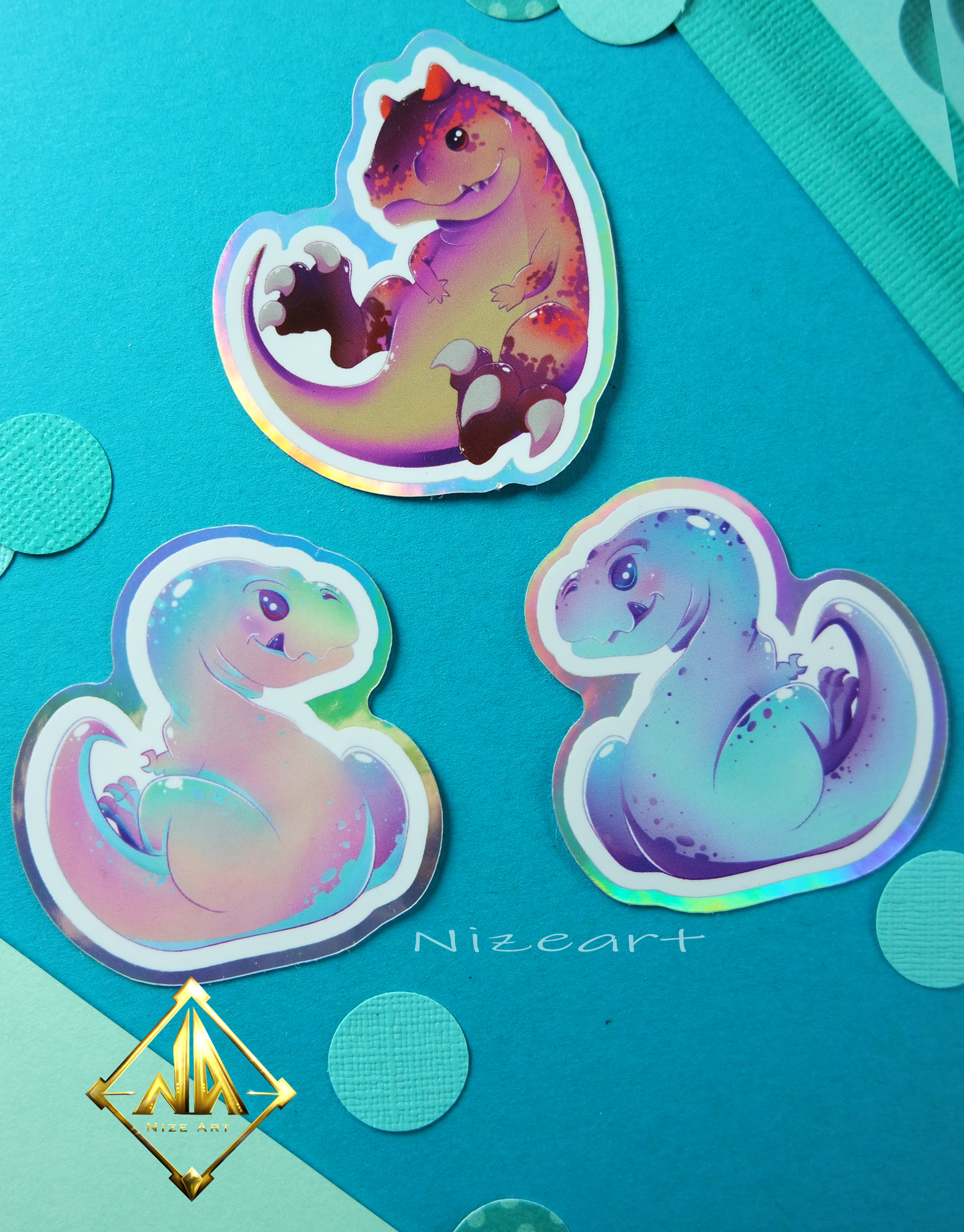 Dino - holographische Sticker